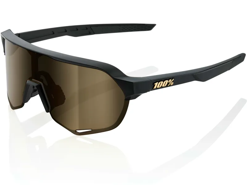 100 Percent S2 Black with Soft Gold Lens Sunglasses