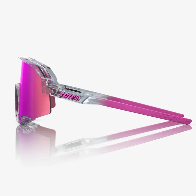 100% Slendale Grey with Purple Multilayer Mirror Lens Sunglasses-3