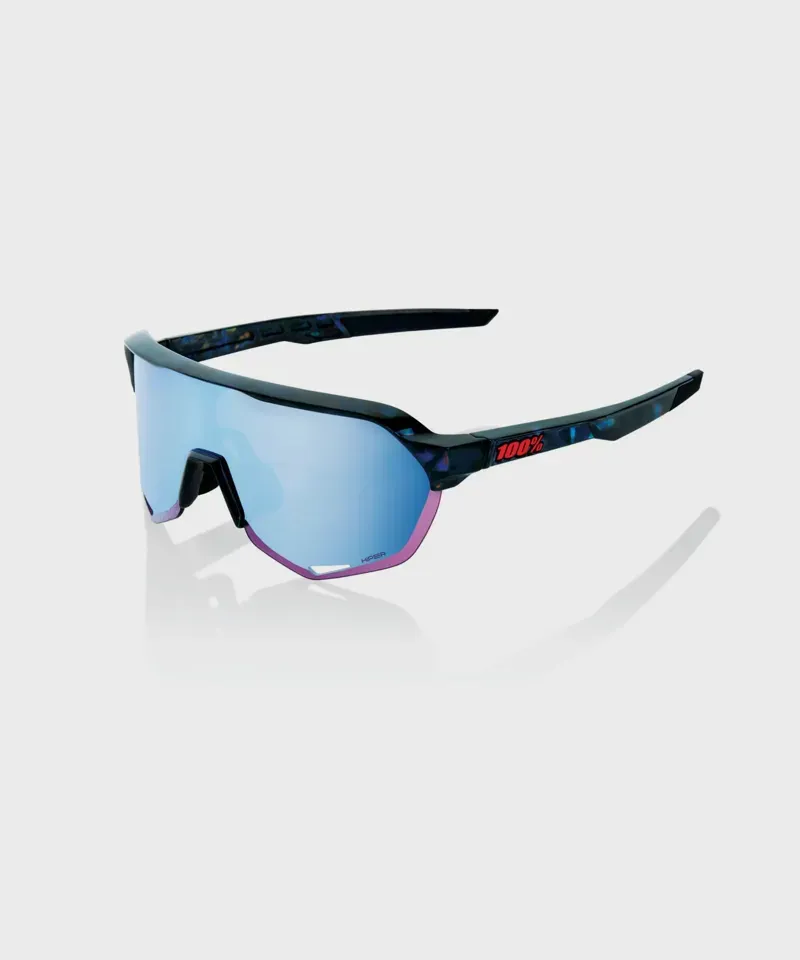 100 S2 Glasses - Mirror Lens Black Holographic HiPER Blue Multilayer