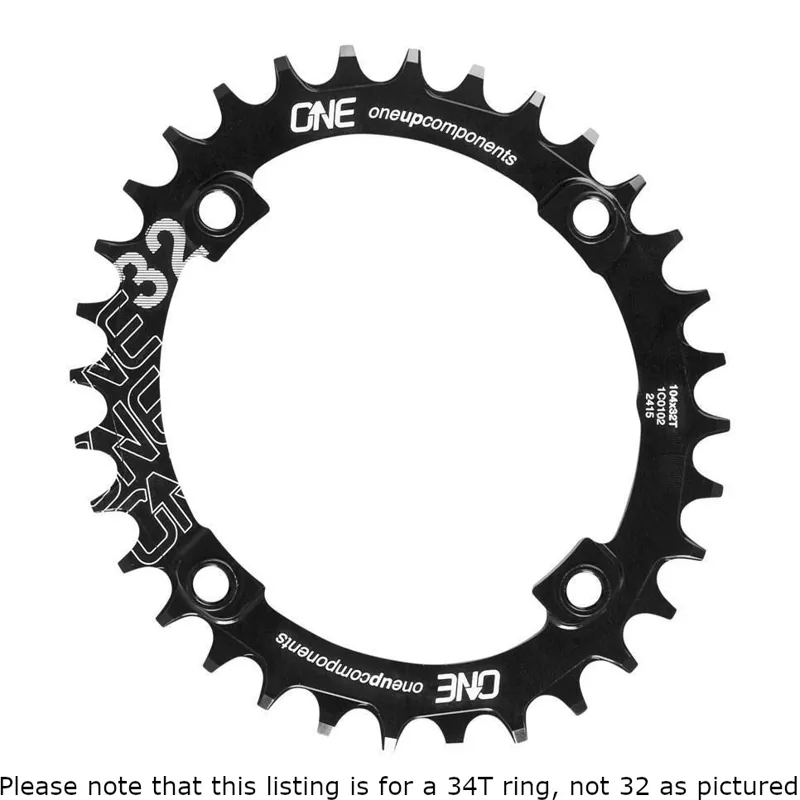 OneUp Traction 34T 104 BCD Black Oval Ring