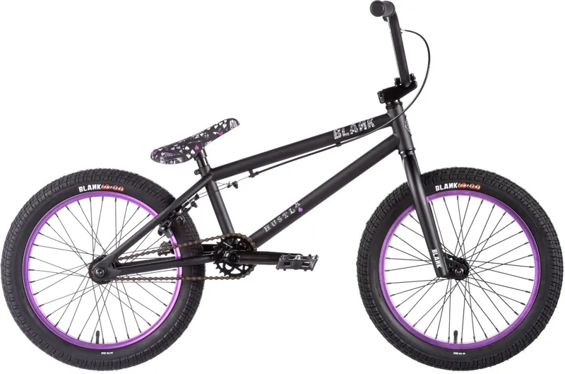 black and purple bmx bike