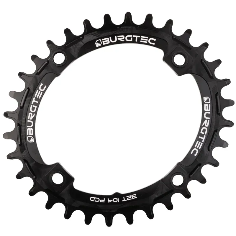 Burgtec Oval 104mm BCD Thick Thin 32t Chainring in Burgtec Black