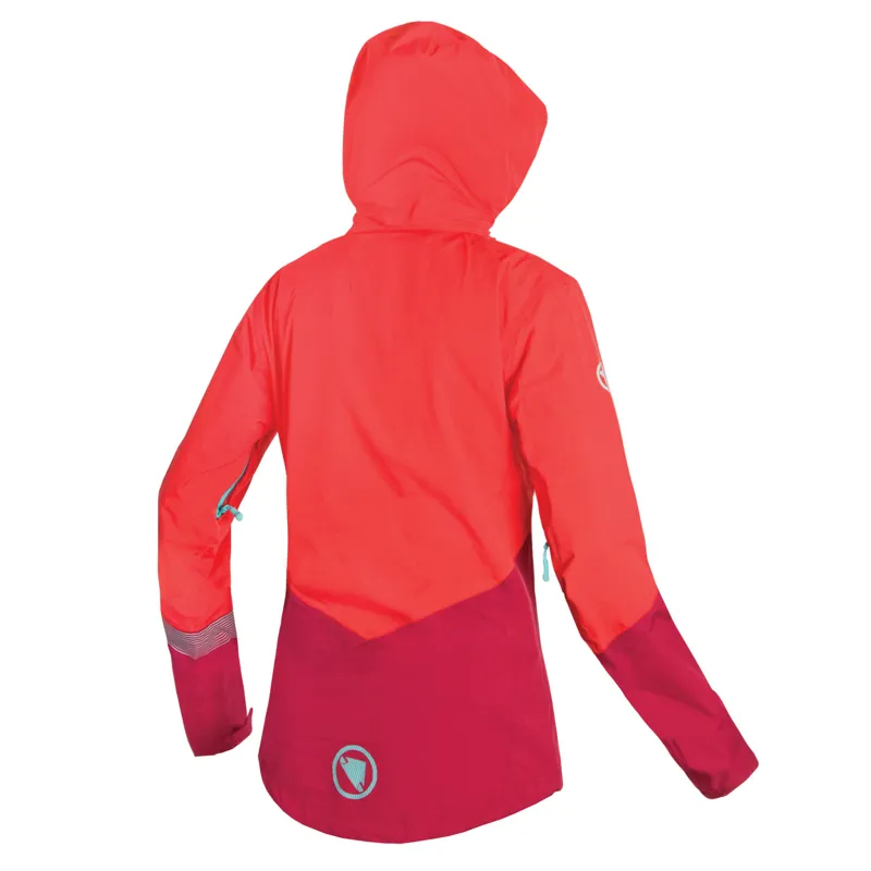 Endura Womens Singletrack II Waterproof Coral Red Cycling Jacket