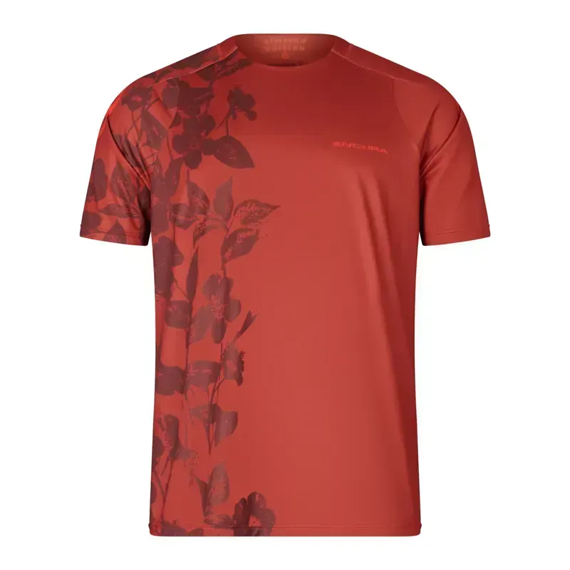 Endura Botanic Ltd Printed Short Sleeve Tee in Brick Red