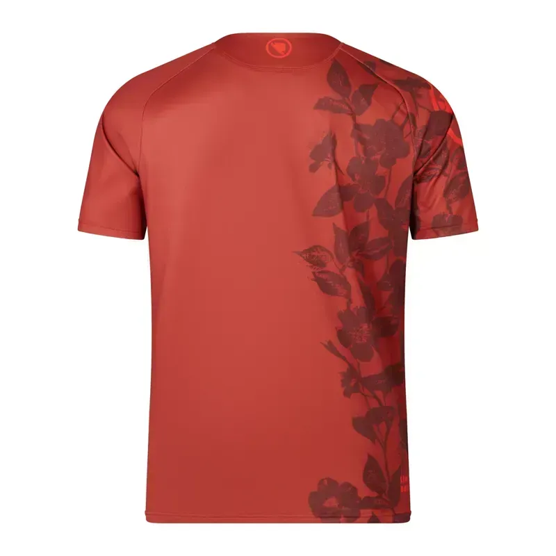 Endura Botanic Ltd Printed Short Sleeve Tee in Brick Red-1