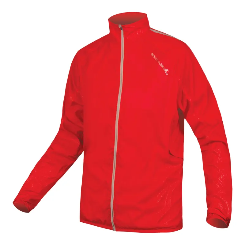 red cycling jacket