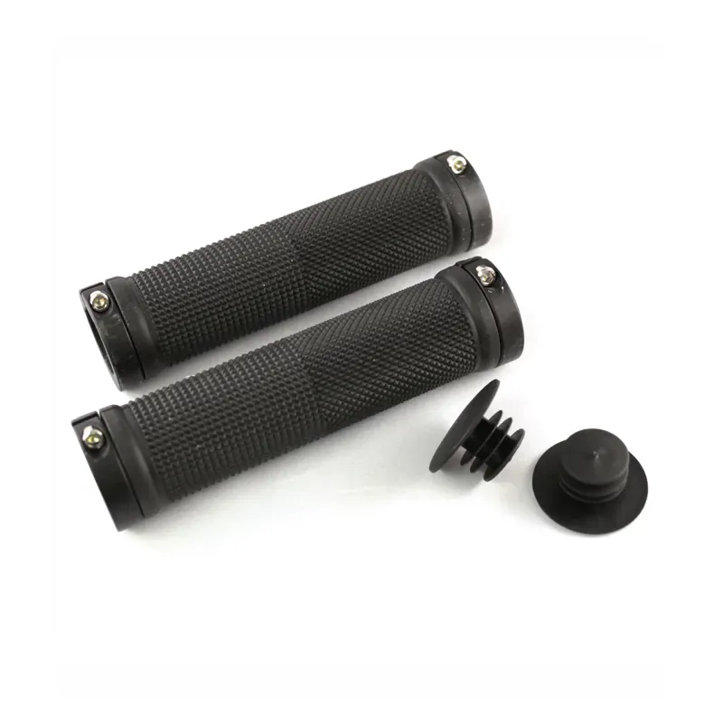 Clarks Vice Lock-On Handlebar Grip w Anodised End in Black