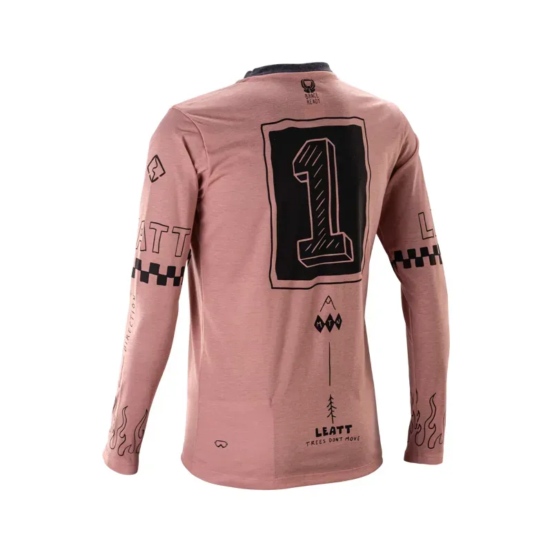 Leatt Women's Gravity 3.0 Long Sleeve MTB Jersey in Dusty Pink-1