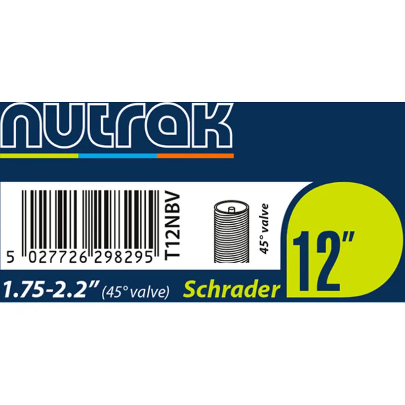 Nutrak 12 x 1.75-2.2 inch 45 Degreee Bend Schrader Inner Tube