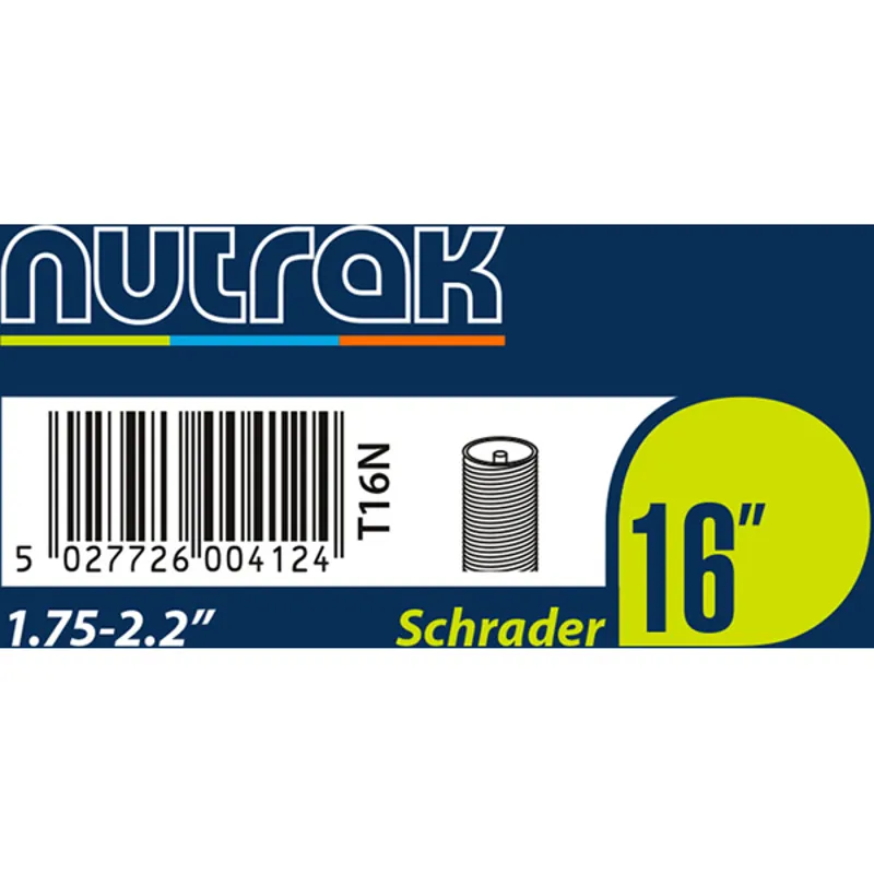 Nutrak 16 x 1.75-2.2 inch Schrader Inner Tube