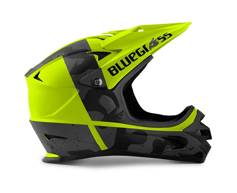 Bluegrass Intox Fluo Yellow / Black Camo Full Face MTB/BMX Helmet-1