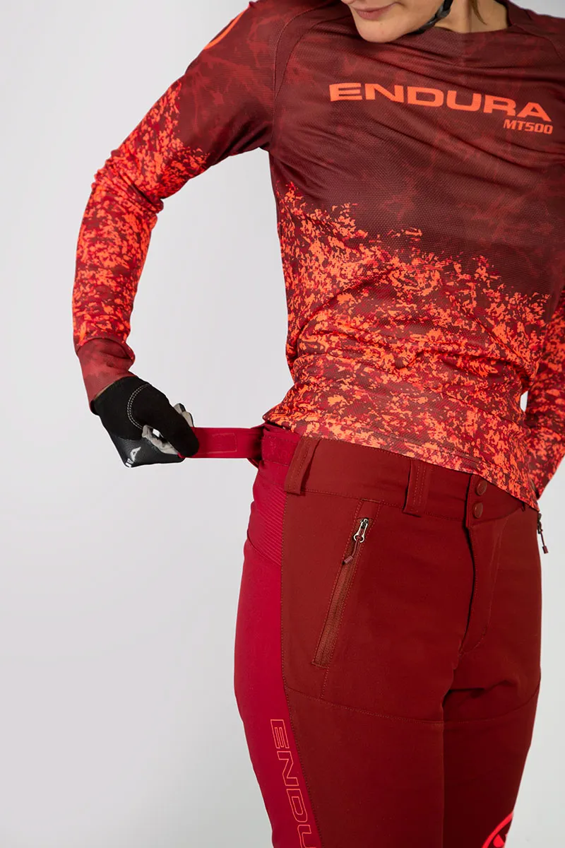 Endura MT500 Spray II Cocoa Red Womens Baggy Shorts-2