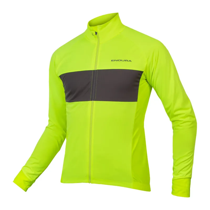 Endura FS260-Pro Jetstream Hi-Viz Yellow Windproof Long Sleeve Jersey