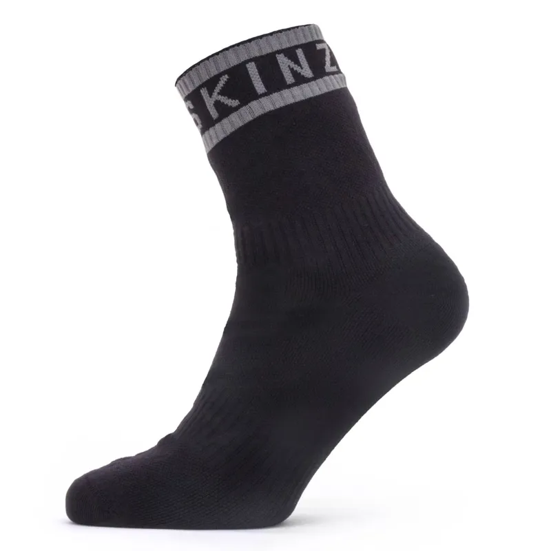 Sealskinz Mautby Warm Ankle-Length Black/Grey Waterproof Socks