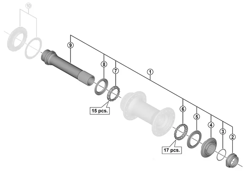 Shimano HB-M7010 Complete Hub Axle