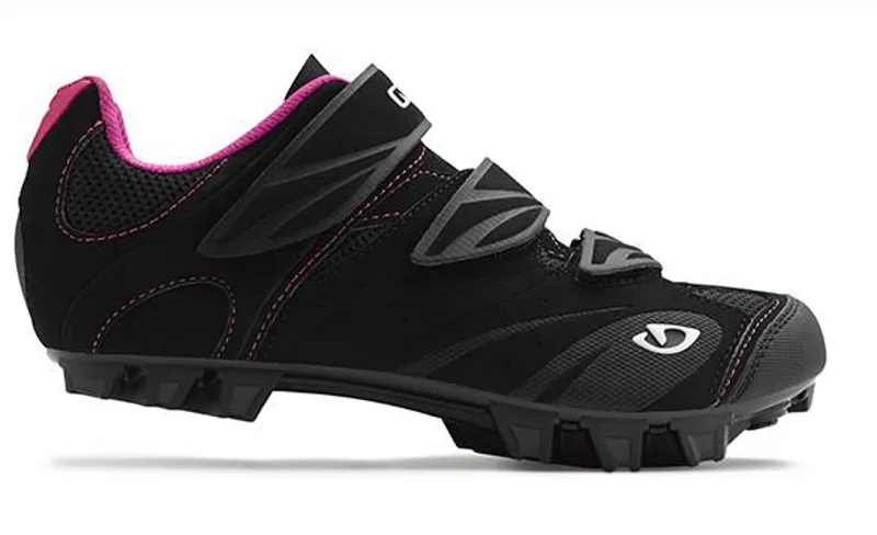 Giro Womens Riela Black Rhodamine Red Pink SPD Shoes