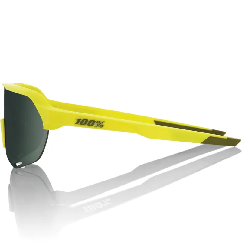 100 Percent S2 Soft Tact Banana with Grey Green Lens Sunglasses-1