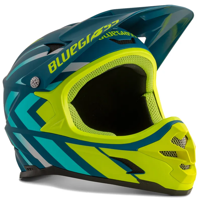 Bluegrass Intox Blue Fluo Yellow Full Face MTB BMX Helmet
