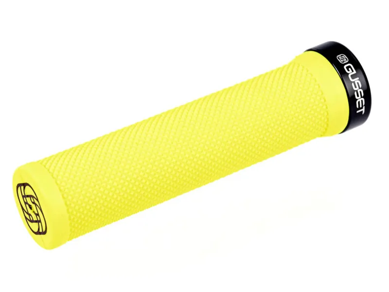 Gusset Single File Yellow Lock On Handlebar Grips