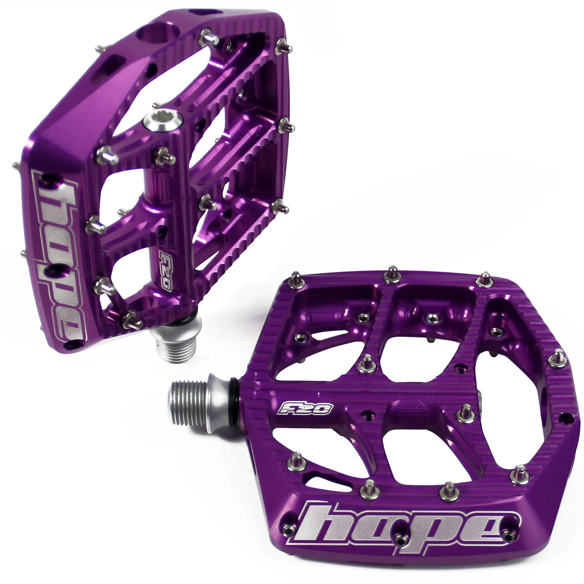 Mountain Bike Purple Hope Bike Parts HOPE F20 PURPLE FLAT MTB PEDALS
