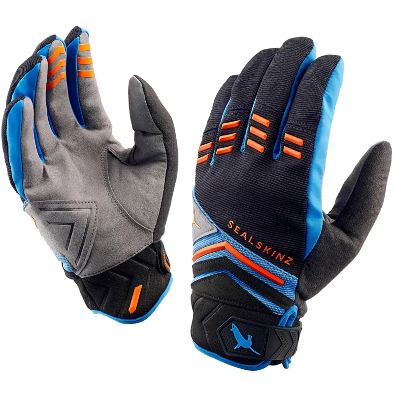 Sealskinz Dragon Eye MTB Black / Blue / Orange Cycling Gloves