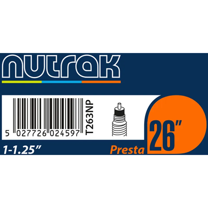 Nutrak 26 x 1-1.25 inch Presta Inner Tube