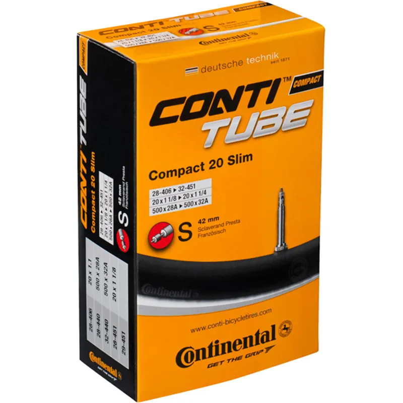 Continental Compact Slim 20 x 1.25-1.75 inch Presta Inner Tube