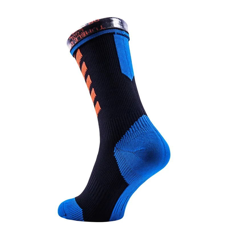 Sealskinz MTB Mid Mid Black / Blue / Orange Waterproof Socks